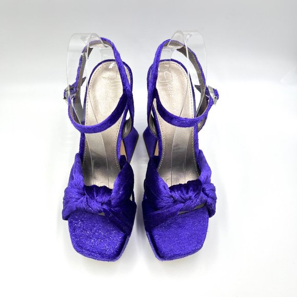 Circus NY Sam Edelman Size 8.5 Audrea‎ Purple Velvet Platforms Heels Shoes - Picture 2 of 13